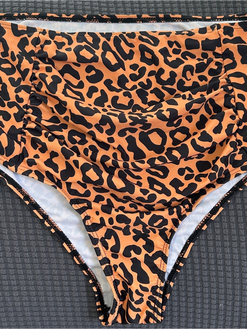 High-Waist Leopard Print Bikini Bottoms -